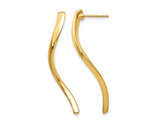 14K Yellow Gold Long Curled Earrings